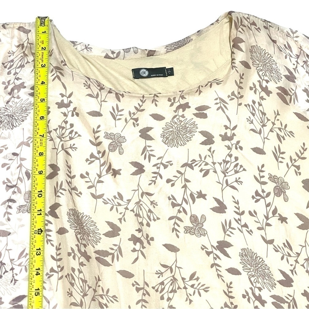 M. Made in Italy Woman Floral SILK Overlay Tunic Shift Top Dress Size S - Picture 13 of 14